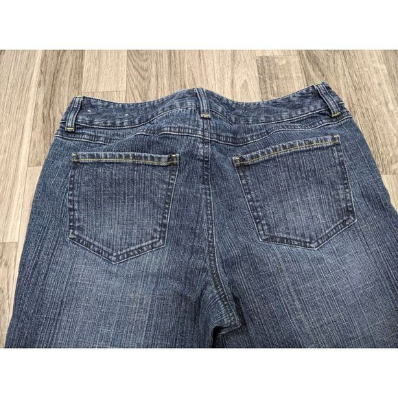 (Ann Taylor Loft Womens Size 8 Petite Flare Leg Pockets Denim Blue Jeans - Picture 3 of 9